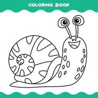 colorazione pagina con cartone animato lumaca vettore