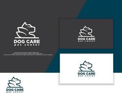 cane cura, animale domestico negozio logo design illustrazione. vettore