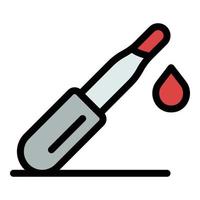 sangue test pipetta icona colore schema vettore