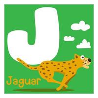 alfabeto lettera j con animale bene per ragazzo formazione scolastica vettore