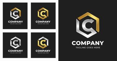 lettera c logo design modello con lusso geometrico forma stile vettore