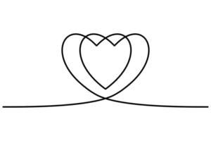 continuo cuore nero linea icona. continuo linea disegno amore simbolo su bianca sfondo. decorazione elemento per san valentino, nozze, invito carta. vettore illustrazione. gratuito vettore