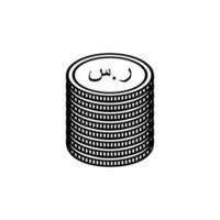 arabo Arabia moneta icona simbolo, Arabia riale, sar cartello. vettore illustrazione