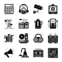 collezione di inteligente dispositivi glifo icone vettore