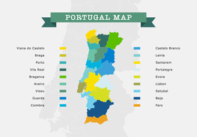 Mappa del Portogallo vettore