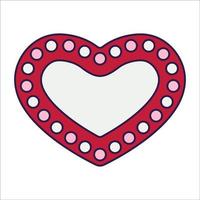 retrò San Valentino giorno icona cuore. amore simboli nel il alla moda pop linea arte stile. il figura di un' cuore nel morbido rosa, rosso e corallo colore. vettore illustrazione isolato.