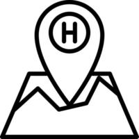 illustrazione vettoriale della posizione dell'hotel su uno sfondo simboli di qualità premium. icone vettoriali per il concetto e la progettazione grafica.