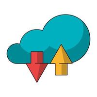 simbolo di tecnologia di cloud computing isolato vettore