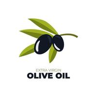 nero olive. oliva olio logo. oliva ramo. nero ramo di olive per design di naturale cosmetici, oliva olio, medicinale. organici per un' salutare stile di vita. vettore illustrazione.