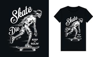 t camicia design Vintage ▾ andare con lo skateboard vettore
