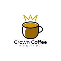 bevanda caffè tazza con corona re logo design vettore