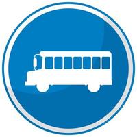 segno blu fermata dell'autobus con supporto isolato su sfondo bianco vettore