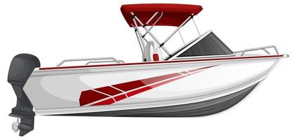 motoscafo o barca a motore isolato su sfondo bianco vettore