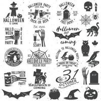 impostato di Halloween festa badge vettore