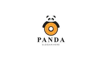 panda orso silhouette logo design vettore modello