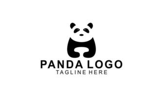 panda orso silhouette logo design vettore modello