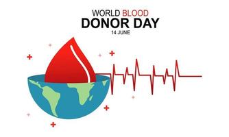 mondo sangue donatore giorno cuore e sangue far cadere concetto manifesto vettore
