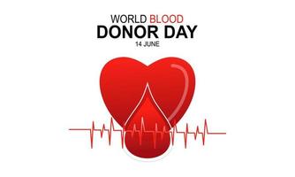mondo sangue donatore giorno cuore e sangue far cadere concetto manifesto vettore