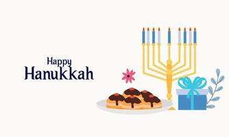 hanukkah menora. contento ebraico vacanza hanukkah concetto vettore