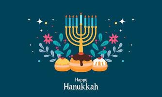 hanukkah menora. contento ebraico vacanza hanukkah concetto vettore