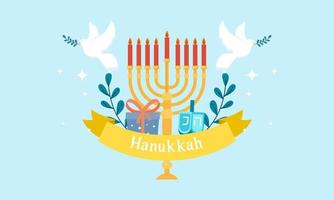 hanukkah menora. contento ebraico vacanza hanukkah concetto vettore