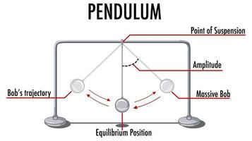 movimento del pendolo infografica per la fisica educativa vettore