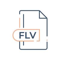 flv file formato icona. flv estensione linea icona. vettore