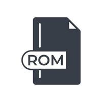 rom file formato icona. rom estensione pieno icona. vettore