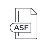 asf file formato icona. asf estensione linea icona. vettore