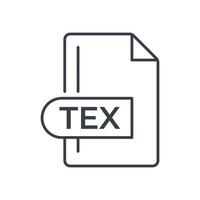 tex file formato icona. tex estensione linea icona. vettore