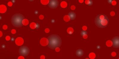 sfondo vettoriale rosso chiaro con cerchi, stelle.