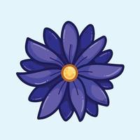 buio mezzanotte blu colorato fiore vettore illustrazione per decorazione isolato su pianura sfondo. naturale fiore petali disegno con cartone animato semplice stile. botanico a tema arte.