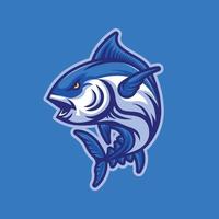tonno pesce portafortuna logo design illustrazione vettore