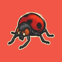 coccinella logo cartone animato vettore illustrazione