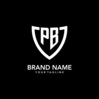 pb monogramma iniziale logo con pulito moderno scudo icona design vettore