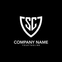 sc monogramma iniziale logo con pulito moderno scudo icona design vettore