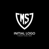 SM monogramma iniziale logo con pulito moderno scudo icona design vettore