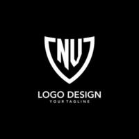 nv monogramma iniziale logo con pulito moderno scudo icona design vettore