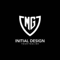 mg monogramma iniziale logo con pulito moderno scudo icona design vettore