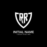 rr monogramma iniziale logo con pulito moderno scudo icona design vettore