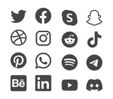 tutti popolare sociale media App icona impostato vettore