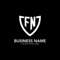 fn monogramma iniziale logo con pulito moderno scudo icona design vettore