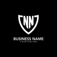 nn monogramma iniziale logo con pulito moderno scudo icona design vettore