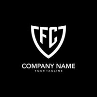 fc monogramma iniziale logo con pulito moderno scudo icona design vettore