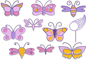 Doodle gratuito di farfalle vettori