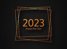 2023 contento nuovo anno oro geometrico poligonale sfondo vettore