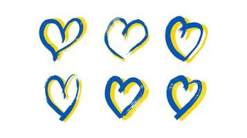 mano disegnato cuore nel ucraino colori vettore