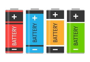 un' impostato di quattro colorato batterie. vettore illustrazione