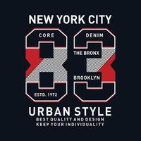 nuovo York brooklyn urbano stile tipografia t camicia vettore