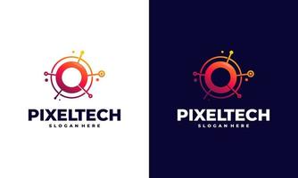 pixel technology logo progetta il vettore di concetto, simbolo del logo di rete internet